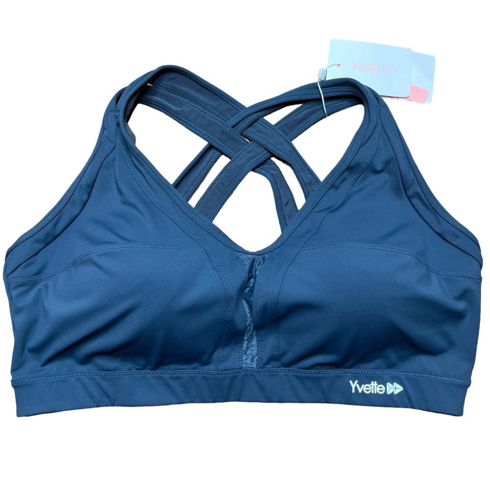 NWT Yvette Black Sports Bra Size 46D-F